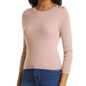 Women's Pink Sweater with Button Detail